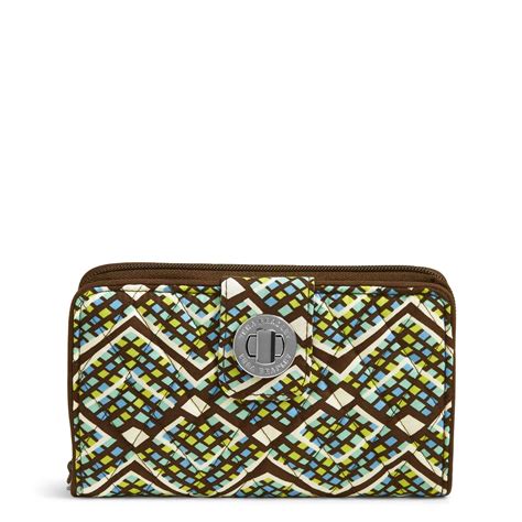 vera bradley women's signature cotton turnlock wallet with rfid protection|Vera Bradley passport wallet.